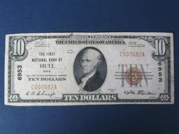 $10 1929 Hull Iowa National Currency Bank Note Bill Ch # 6953 - Brown Seal