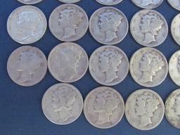 53 Mercury Dimes Various Dates - 129 Grams