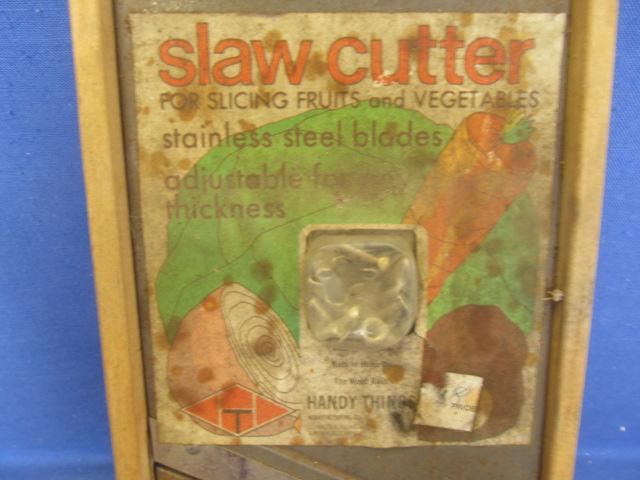 Vintage Metal “Slaw Cutter”  For Slicing Fruits & Vegetables – Luddington Michigan18” L x 6 1/4” W