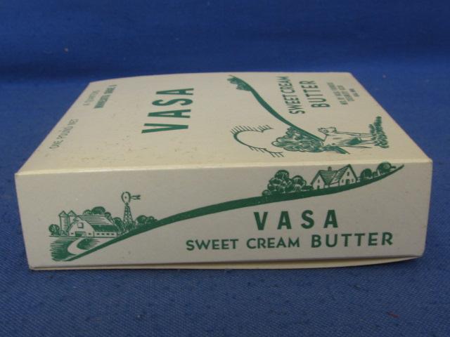 Vintage Packaging: Vasa Sweet Cream Butter 4 Quarters Box – Vasa, Minn.