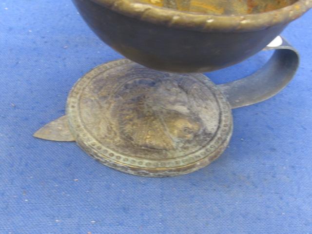 Vintage “Spanish” Metal Sword handle Ash Tray (A nice Change from the Metal Shoes) – 8 1/2” Tall