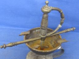 Vintage “Spanish” Metal Sword handle Ash Tray (A nice Change from the Metal Shoes) – 8 1/2” Tall
