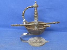 Vintage “Spanish” Metal Sword handle Ash Tray (A nice Change from the Metal Shoes) – 8 1/2” Tall