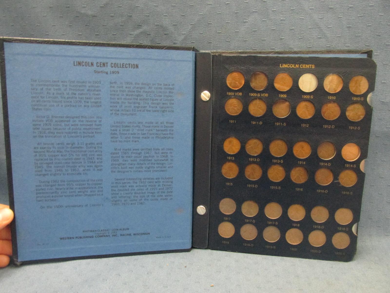 Lincoln Cent Book – 249 coins(holds 288) – 1909-1998 – As shown – Did not verify if each coin was in
