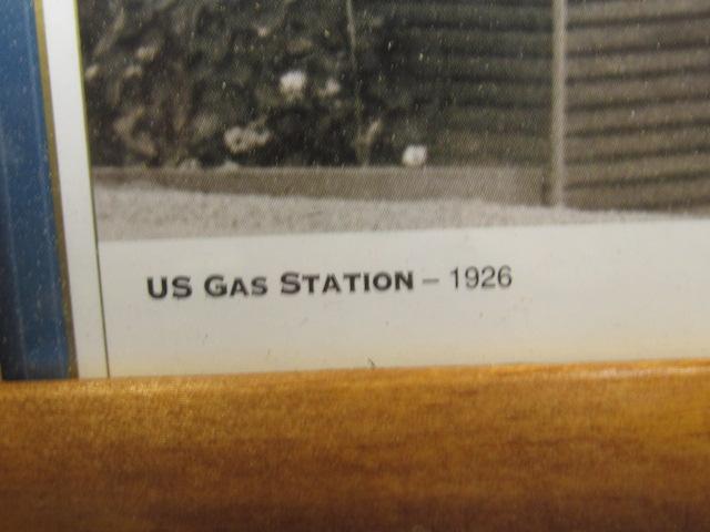 2 Vintage  Black & White Gas Station Photographs , Framed appx 13” T x 16” W Dorothea Lange & E.O. H