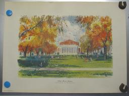 4 Vintage Prints – Ready To Frame: 3  U of M Landmarks by Ralph Avery © 1970  –  1992 Ice Palace pos