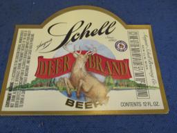 10 Schell's Deer Brand Beer Labels – Unused NOS