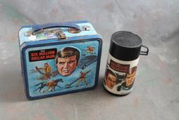 1974 Aladdin Six Million Dollar Man Metal Lunchbox with Thermos