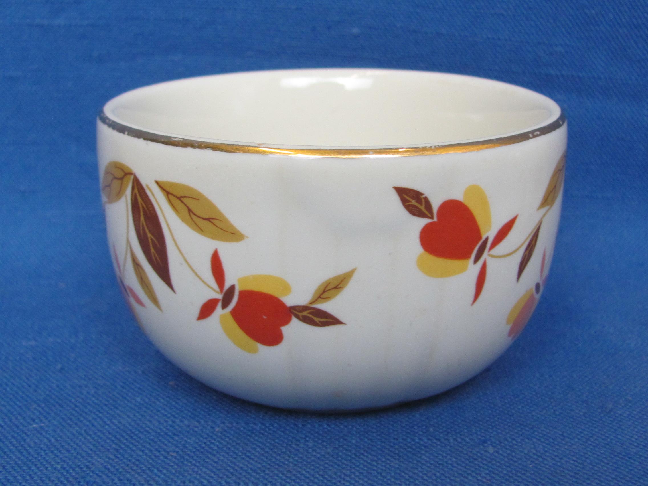 Set of 4 – Hall China Autumn Leaf Custard Cups – For Jewel Tea Co. - 3 1/2” in diameter
