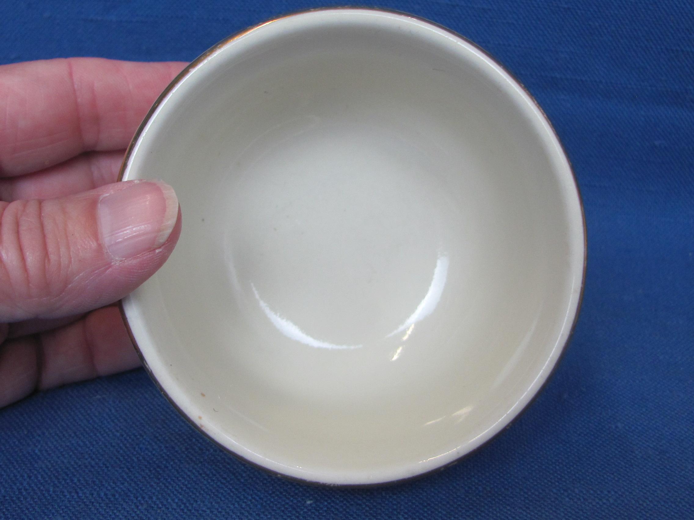 Set of 4 – Hall China Autumn Leaf Custard Cups – For Jewel Tea Co. - 3 1/2” in diameter