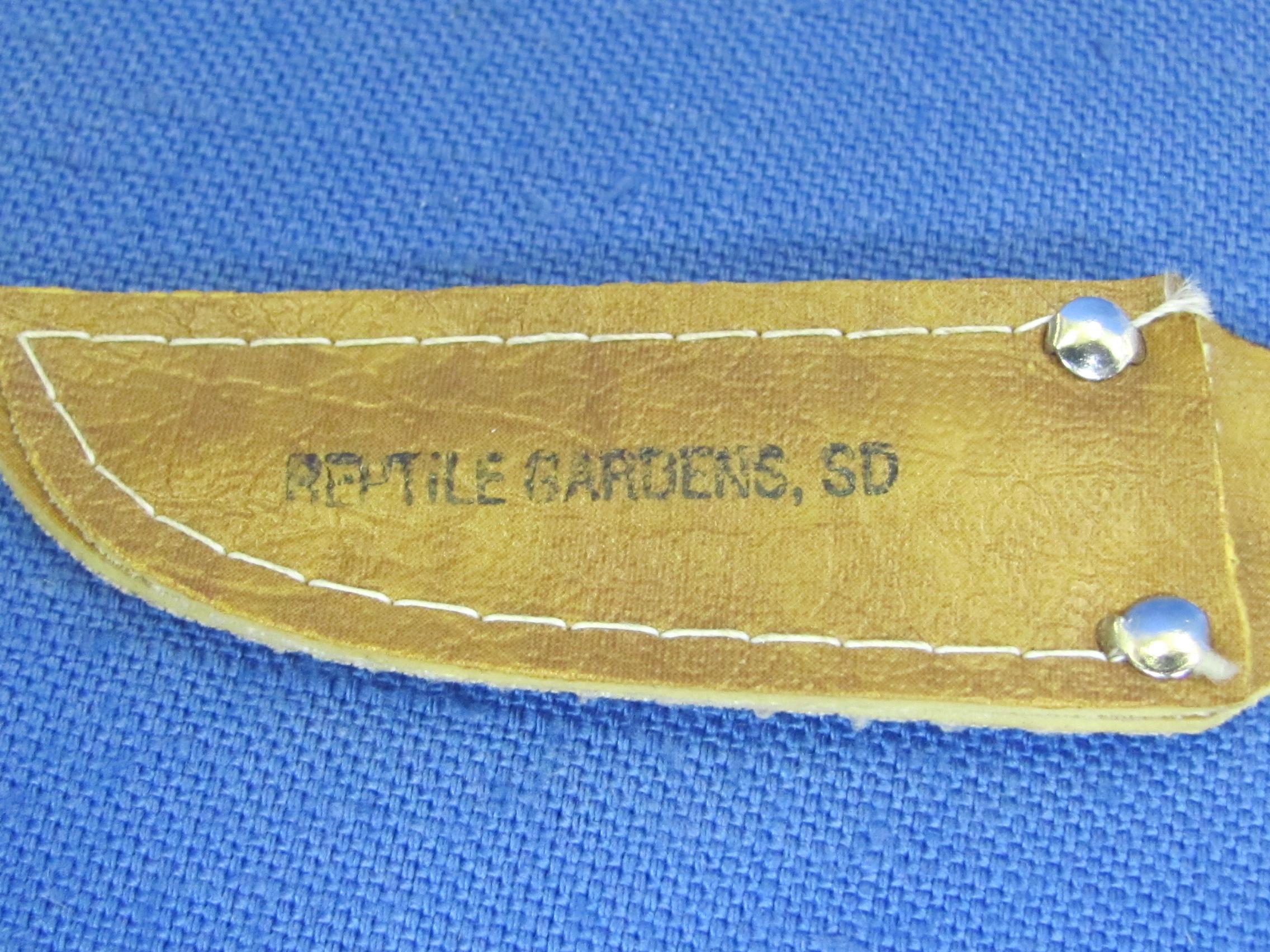 Small Fixed Blade Knife – Souvenir of Reptile Gardens, SD – Knife is 4 1/4” long