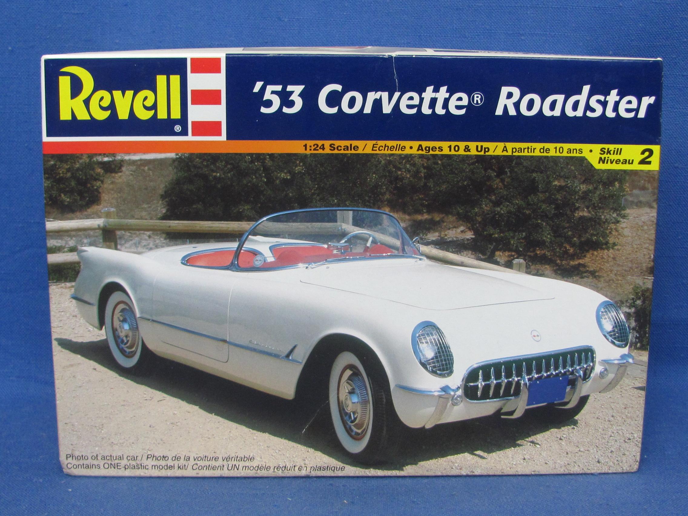 Revell 1953 Corvette Roadster Model Kit – 1:24 Scale – 2003 – Still Sealed inside