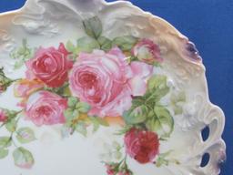 4 Porcelain Bowls/Plates with Floral Designs – 3 Unmarked – 1 made in Bavaria – About 10/11” in dia