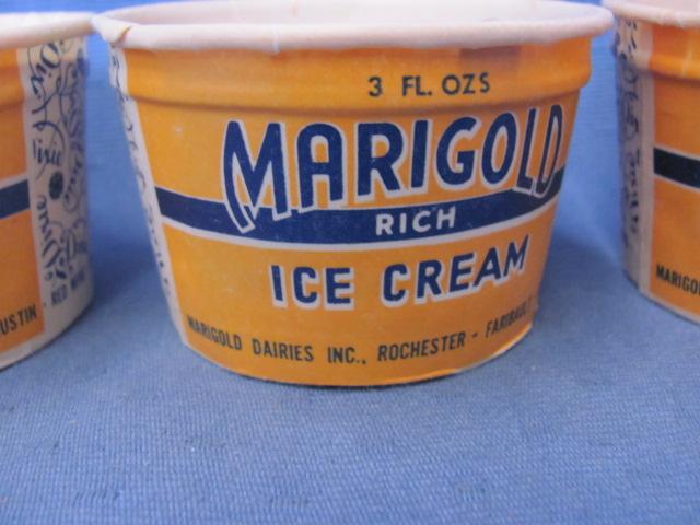 Marigold Dairy Ice Cream Containers – Miniature Butter Box – Matchbook – As Shown