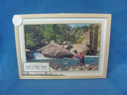 Fishing Picture With Thermometer & 1958 Calendar – Hosking Garage – Zumbro Falls MN