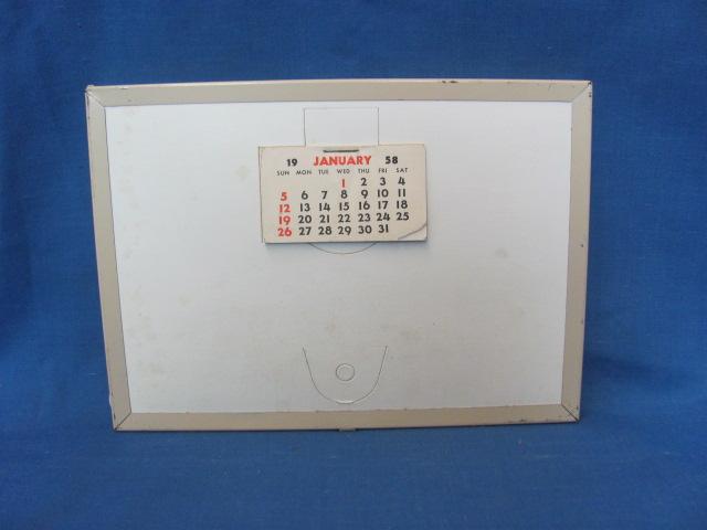 Fishing Picture With Thermometer & 1958 Calendar – Hosking Garage – Zumbro Falls MN