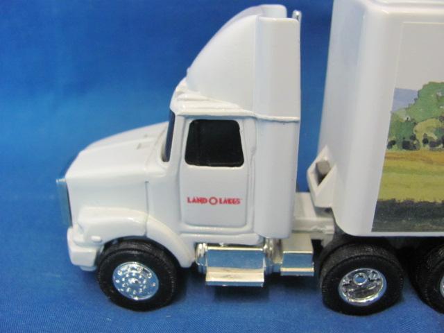 Ertl Land O' Lakes Toy Semi & Trailer – 10 3/4” L – Back Opens – As Shown