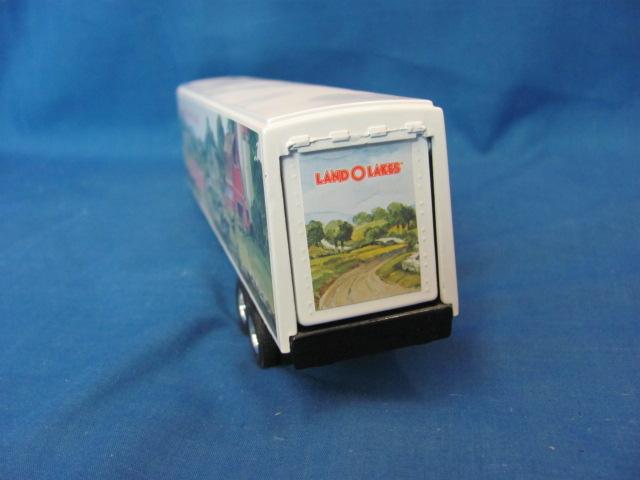 Ertl Land O' Lakes Toy Semi & Trailer – 10 3/4” L – Back Opens – As Shown