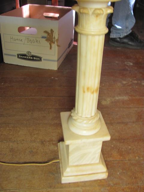 Marble Lamps (2) With Shades – 32” T – Work – As Shown