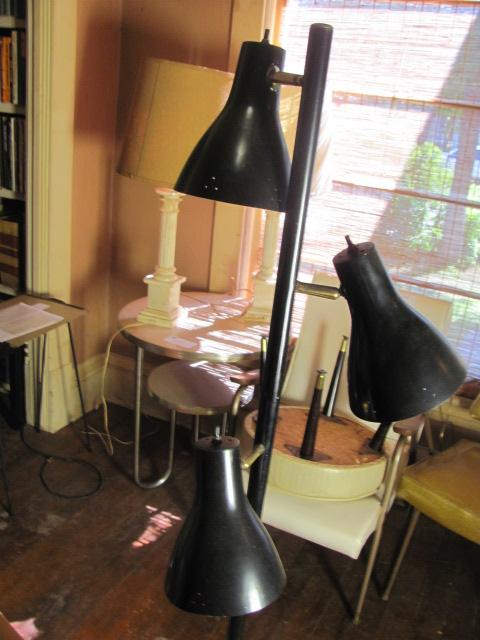 Metal Black Floor Lamp – 60” T – Works – As Shown