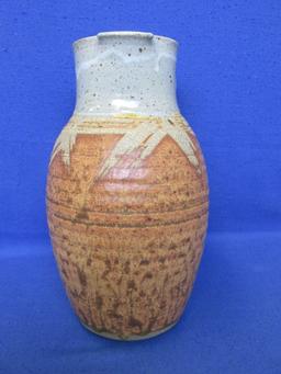 Vintage - Studio Pottery - 10”H Pitcher - Richard Batterham – 2 Toned & Beehive Bottom -