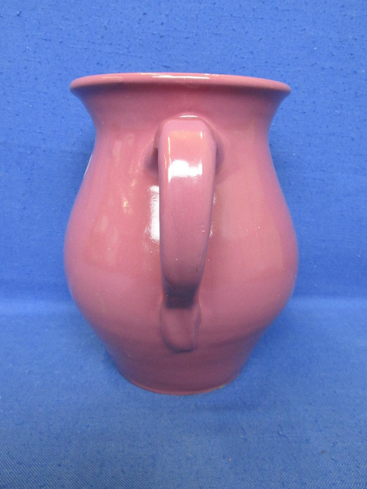 Vintage – ByBee Pottery - 8” Mauve Pitcher – Marked BB On Bottom -