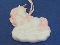 Lot of Unicorn Christmas Ornaments – Ceramic – Fabric – Wood – Good condition