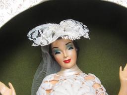 Vintage Bridal Shop Display – Doll inside Book Shaped Box – 17 5/8” x 14 1/8” - 3 1/8” deep