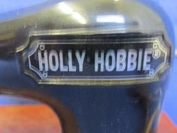 Vintage –1975 Holly Hobbie Toy Plastic Sewing Machine &Foot Pedal 9 1/4”L x 7”H x 4 1/2”D –
