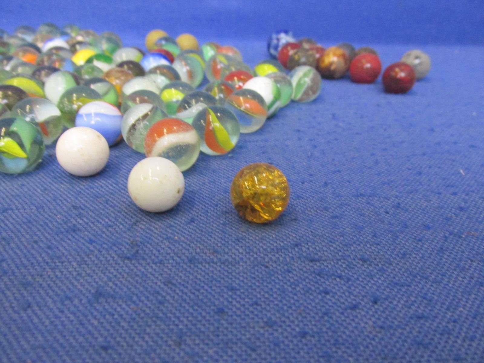 Vintage – Can Of Marbles & A Few Ball Bearings – Please Consult Pictures -