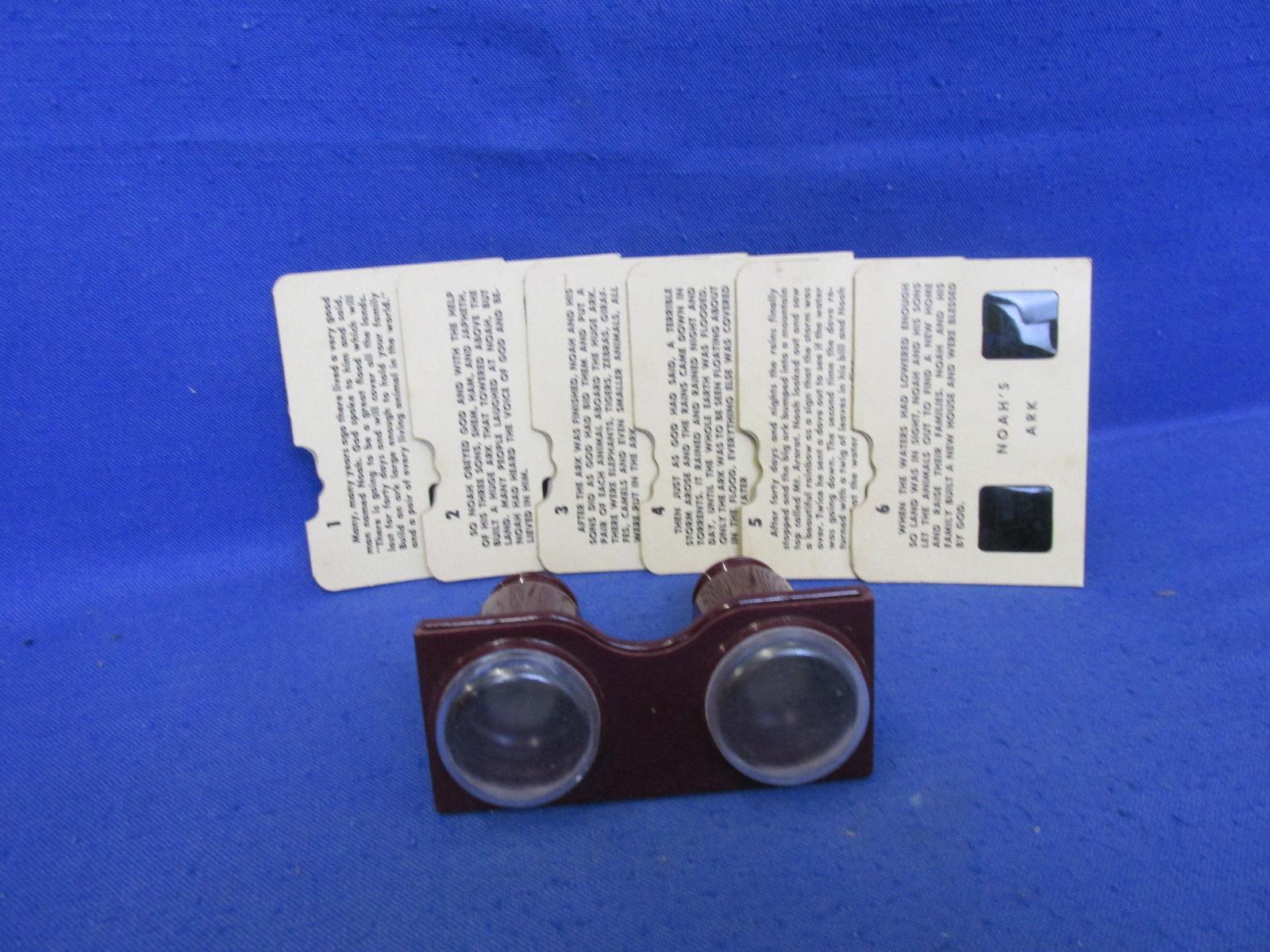 Vintage – 3-D Viewer & 6 Viewing Cards In Box (Missing It's Cover) - Please Consult Pictures -