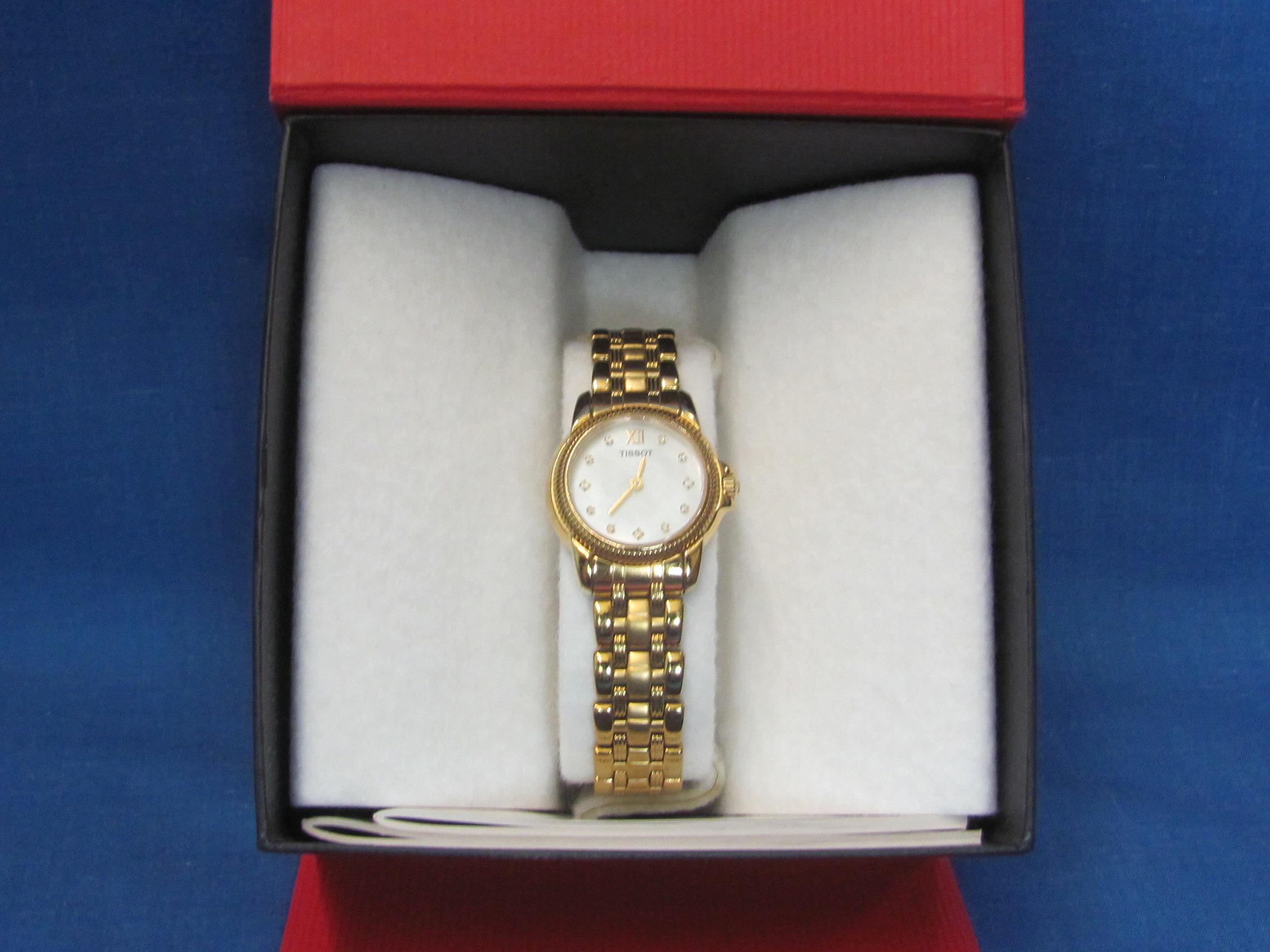 Tissot Woman's Wristwatch – Swiss Made – Not Currently Running – In Box with Extra Link