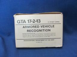 1984 U.S. Army Armored Vehicle Recognition Study Cards – Complete – Box Damaged