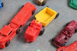 Lot Vintage Plastic Toy Cars, Trucks, Military, Farm, Wannatoys, Lido, and