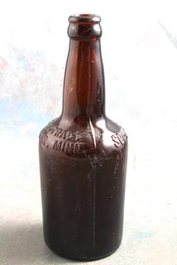 Old Amber SHUSTERS Beer Bottle Malt Extract Rochester Minnesota Brewery
