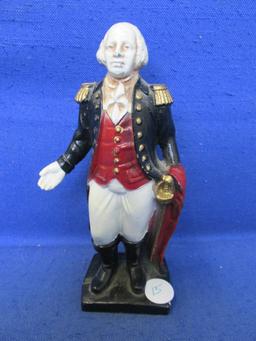 Vintage 5 1/2”H George Washington Painted Cast Metal Coin Bank -