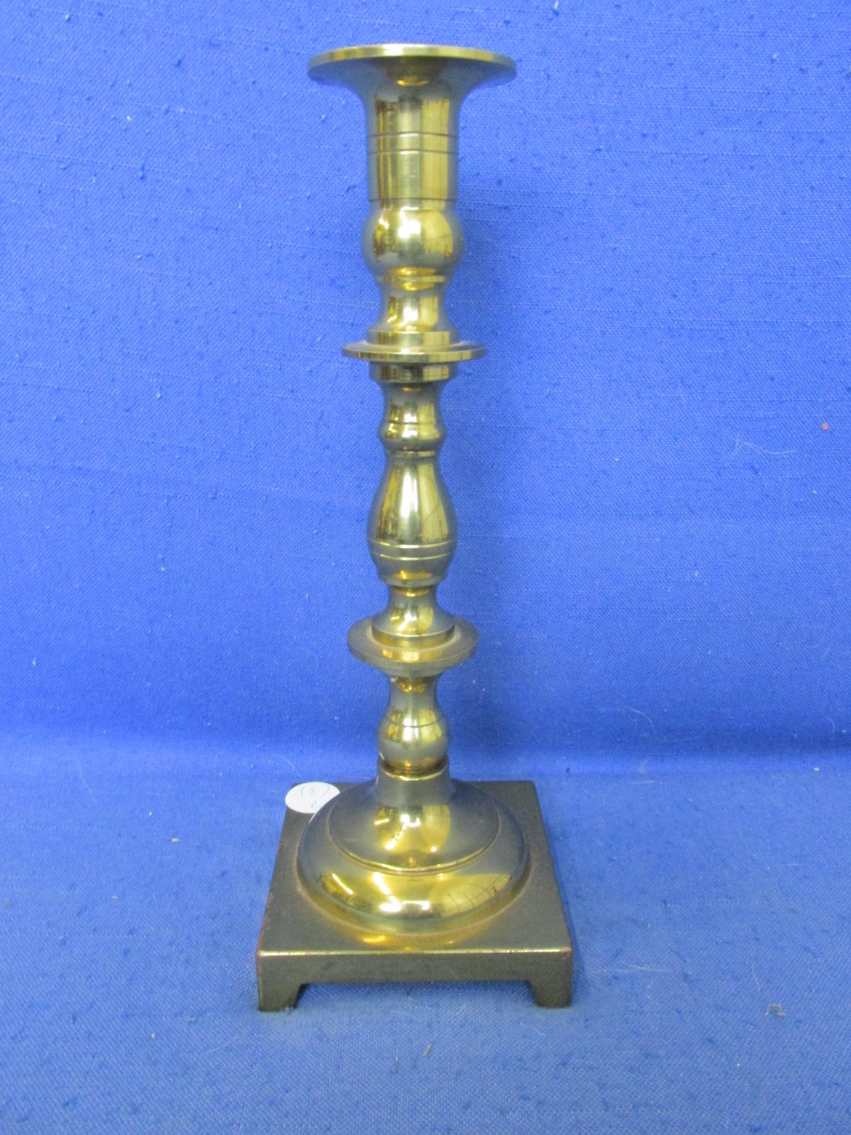 Lot Of 3 Brass Candlesticks – Pair Of Baldwin (CM) 9 3/4”H - (1) Weighted Base Candlestick 6 3/4”H