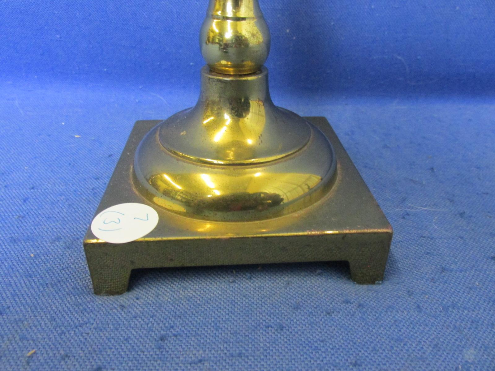 Lot Of 3 Brass Candlesticks – Pair Of Baldwin (CM) 9 3/4”H - (1) Weighted Base Candlestick 6 3/4”H