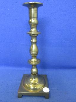 Lot Of 3 Brass Candlesticks – Pair Of Baldwin (CM) 9 3/4”H - (1) Weighted Base Candlestick 6 3/4”H