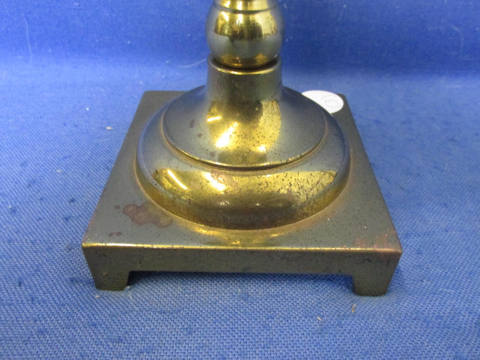 Lot Of 3 Brass Candlesticks – Pair Of Baldwin (CM) 9 3/4”H - (1) Weighted Base Candlestick 6 3/4”H