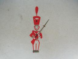 Vintage Enamel Dish – Toy Soldier in Center – Made in Sweden – 7” in diameter