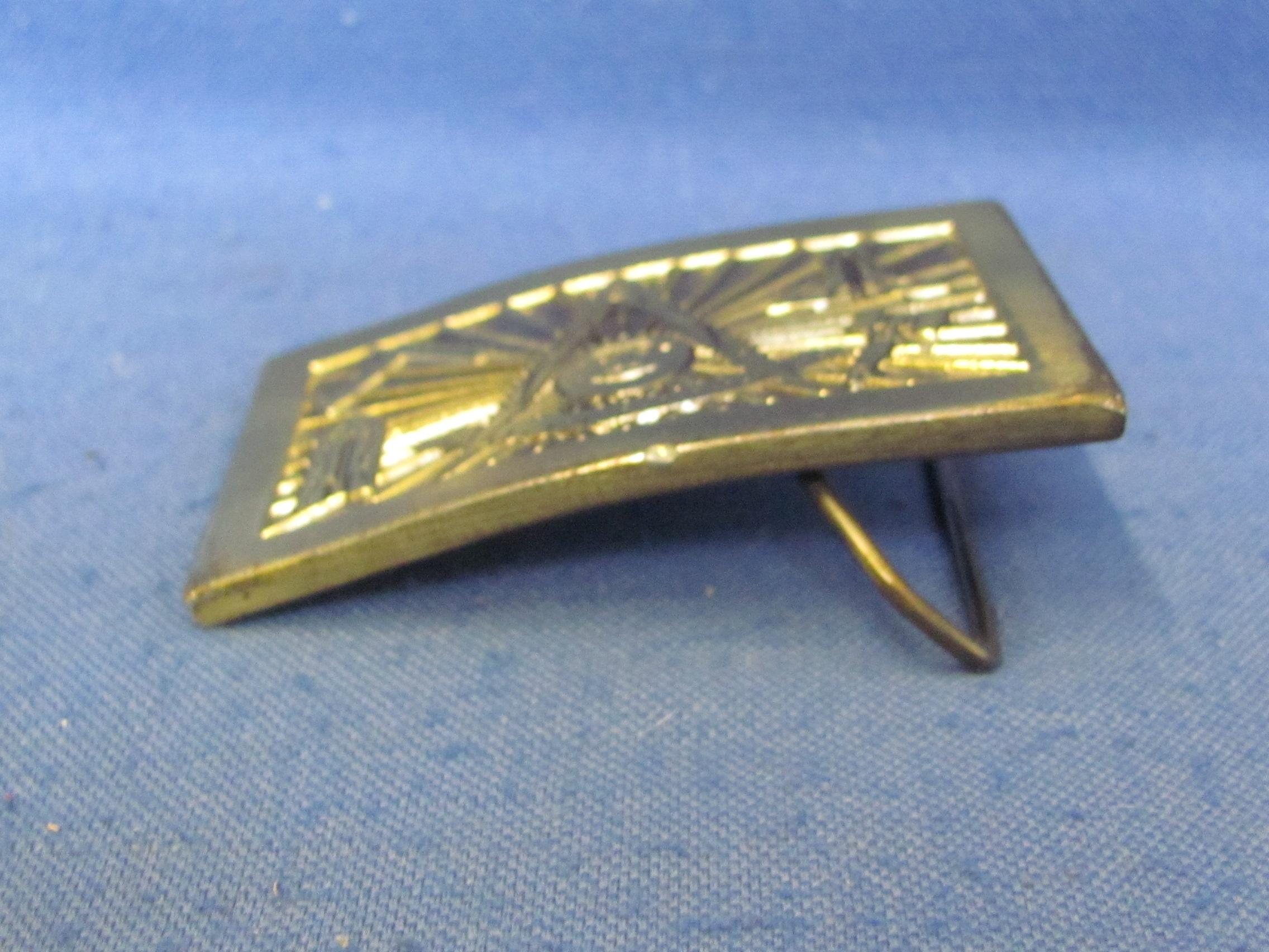 Masonic Past Master Belt Buckle – 2” x 3 1/8” - As Shown