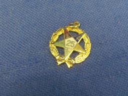 Masonic Gold Plated 25 Year Medallions Pendants – 3/4” D – As Shown