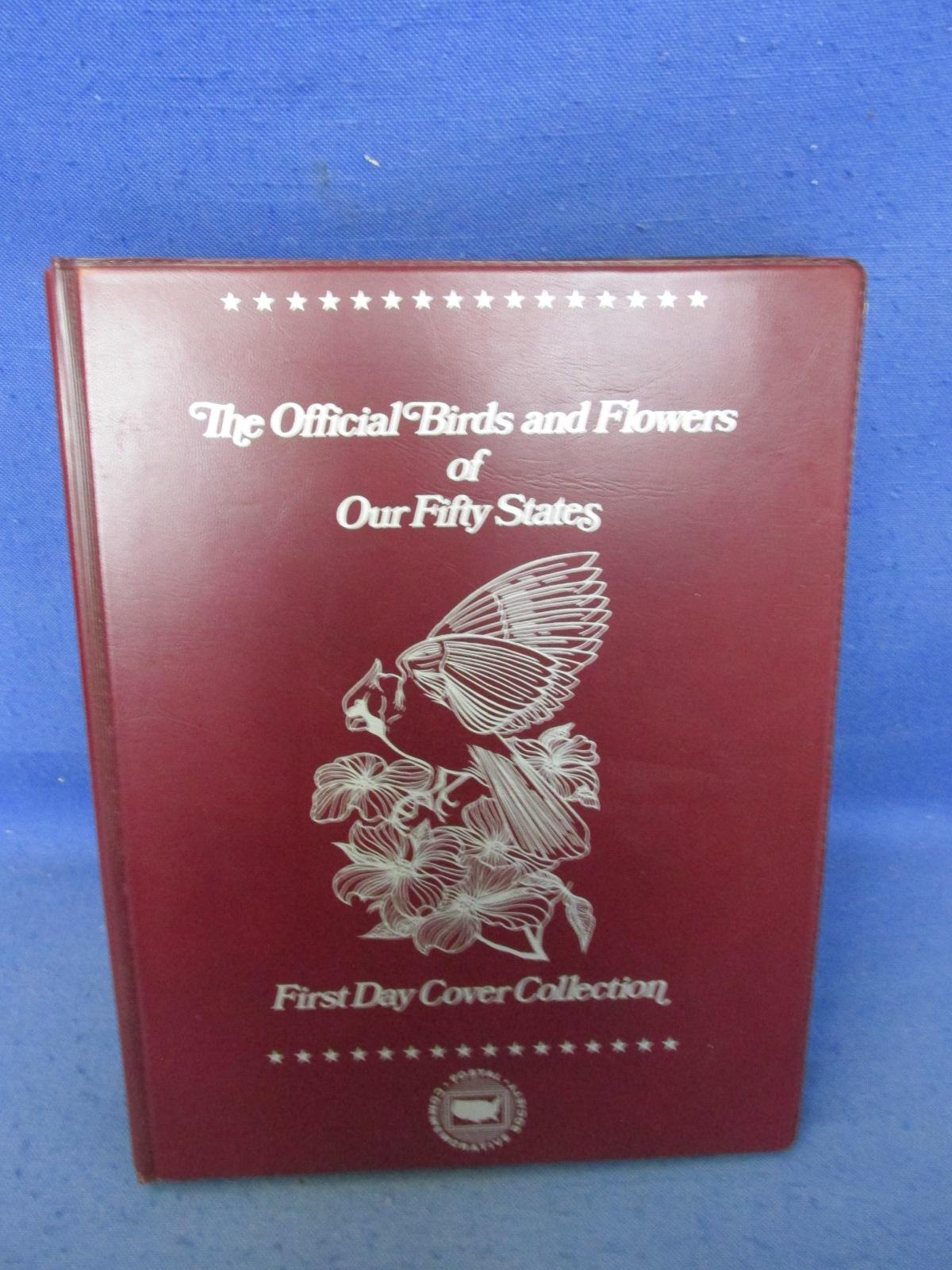 Vintage Book 1982 Official Collection Birds & Flower Of Our Fifty States “50-Envelope & Stamp” -