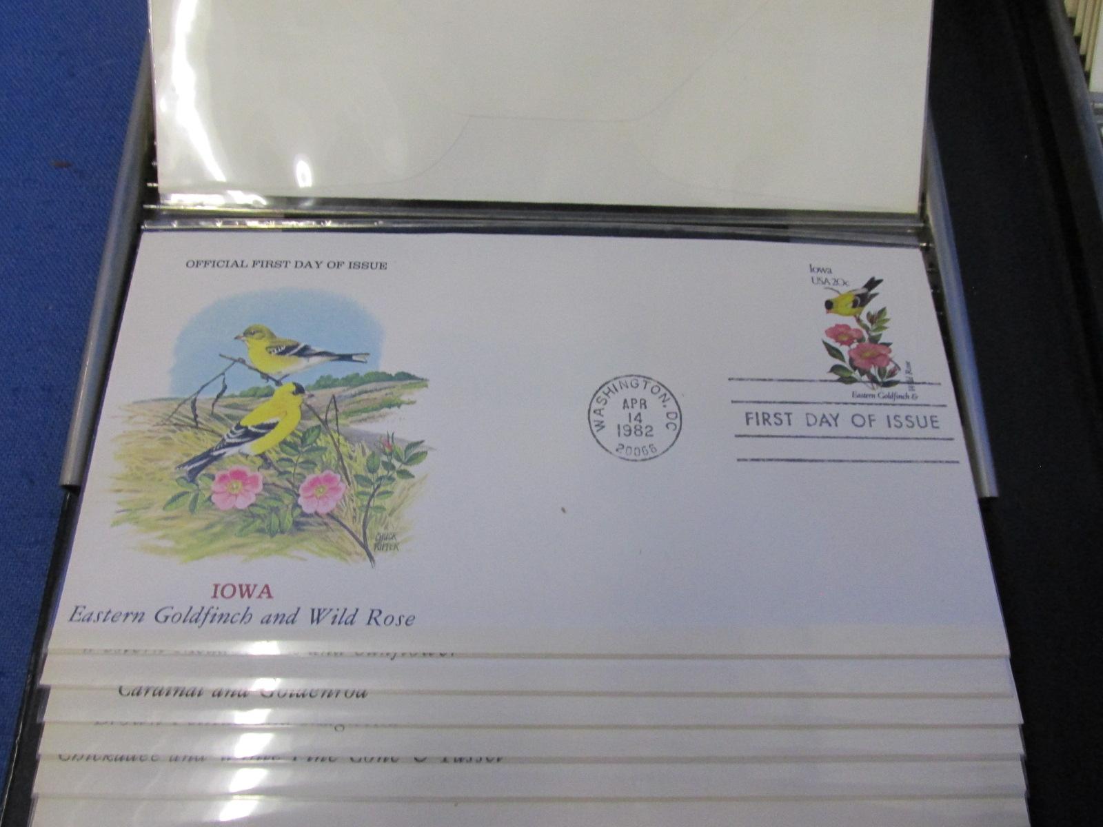 Vintage Book 1982 Official Collection Birds & Flower Of Our Fifty States “50-Envelope & Stamp” -