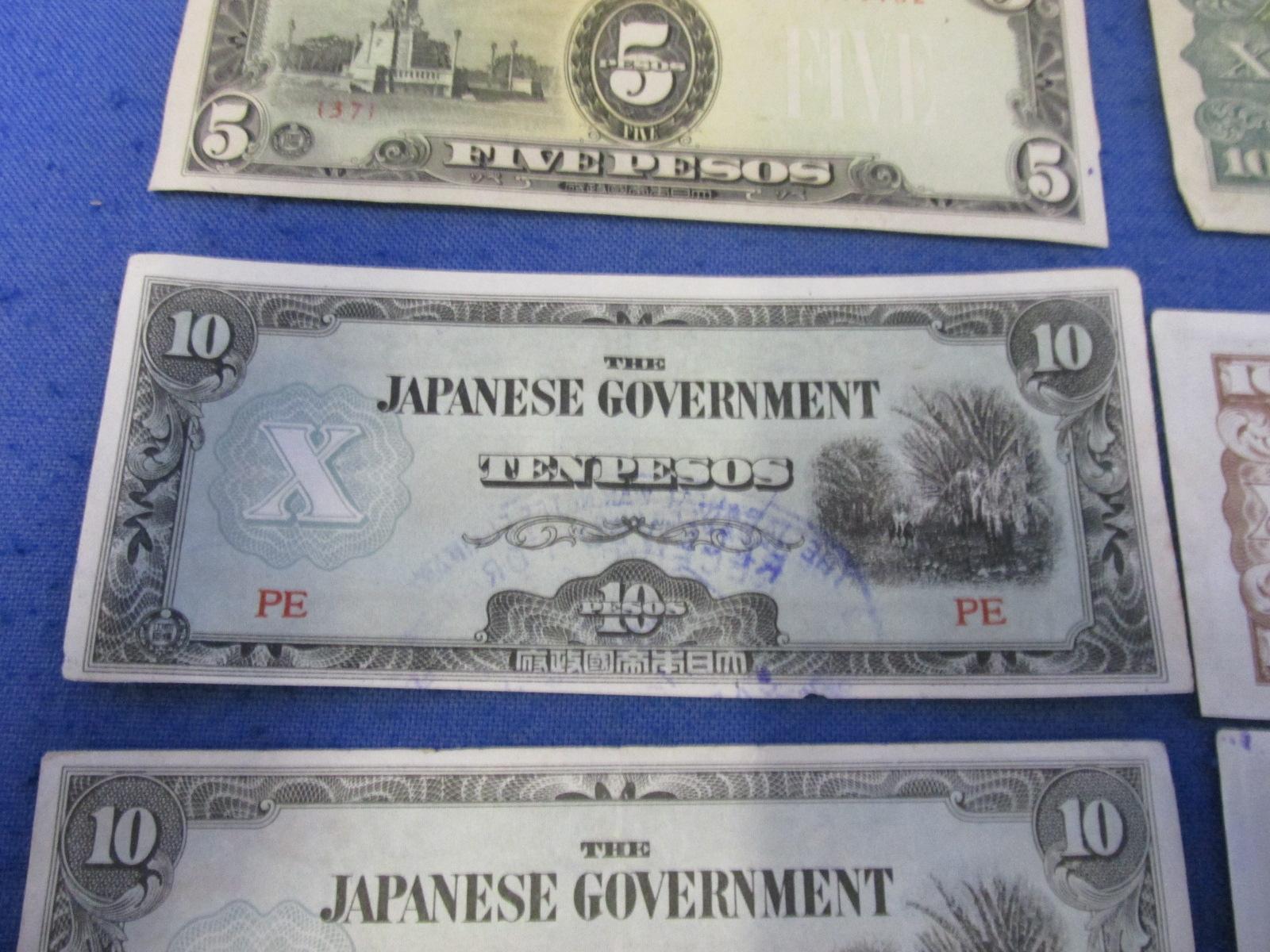 Vintage Lot Of 10 WW 2 Japanese Occupation Of The Philippines Notes – Please Consult Pictures -