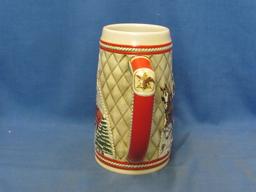 Budweiser Ceramic Mugs (3) – One Dated 1985 & 1991 – Tallest 7 1/8” T