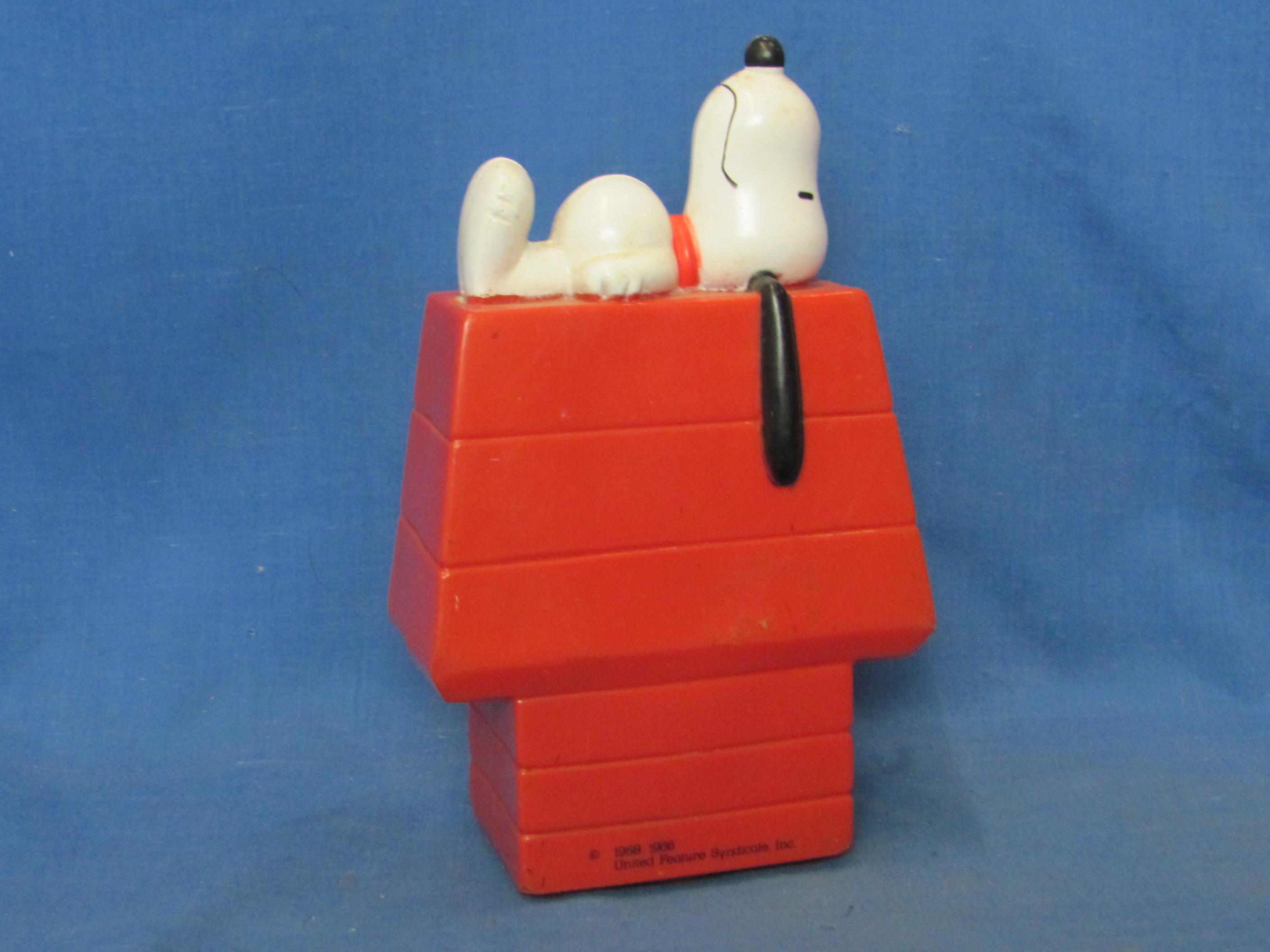 Snoopy Banks – 1966 & 1970 Plastic & Ceramic – Small Holes On Plastic Bank