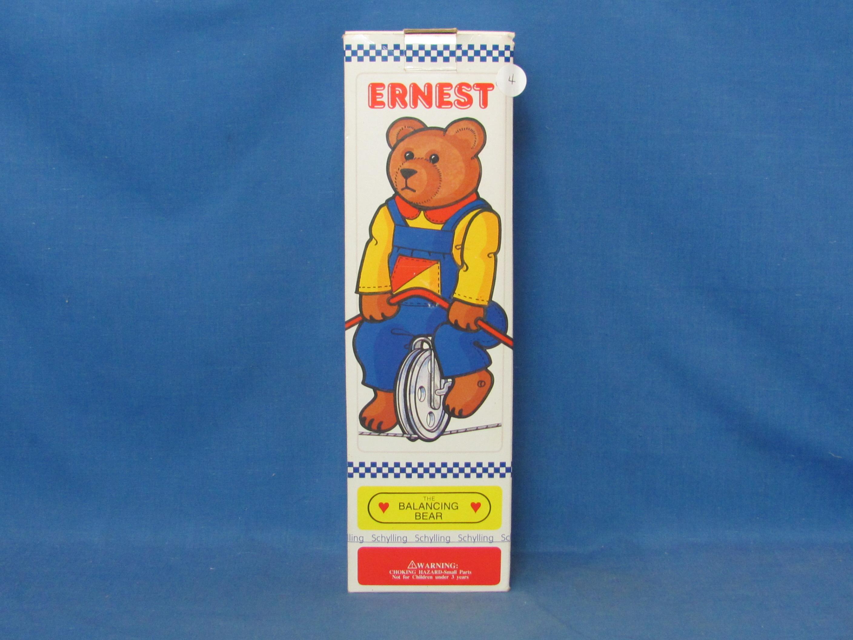 1995 Schylling Ernest The Balancing Bear – NIB – Box Dated 1995 & 13 1/4” L