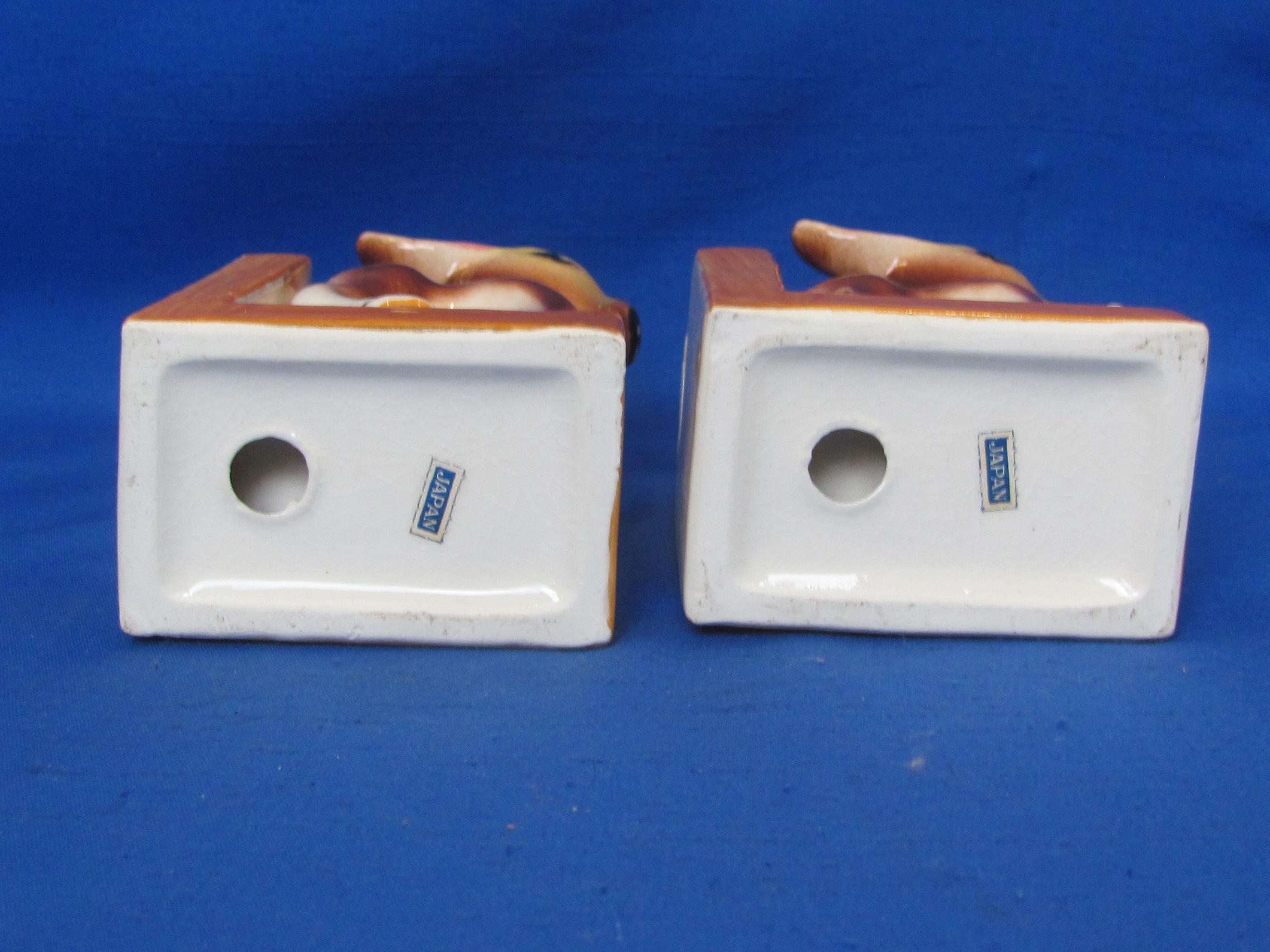 Cute Ceramic Bookends with Fawns/Deer – Made in Japan – 5 1/2” tall – Good vintage condition